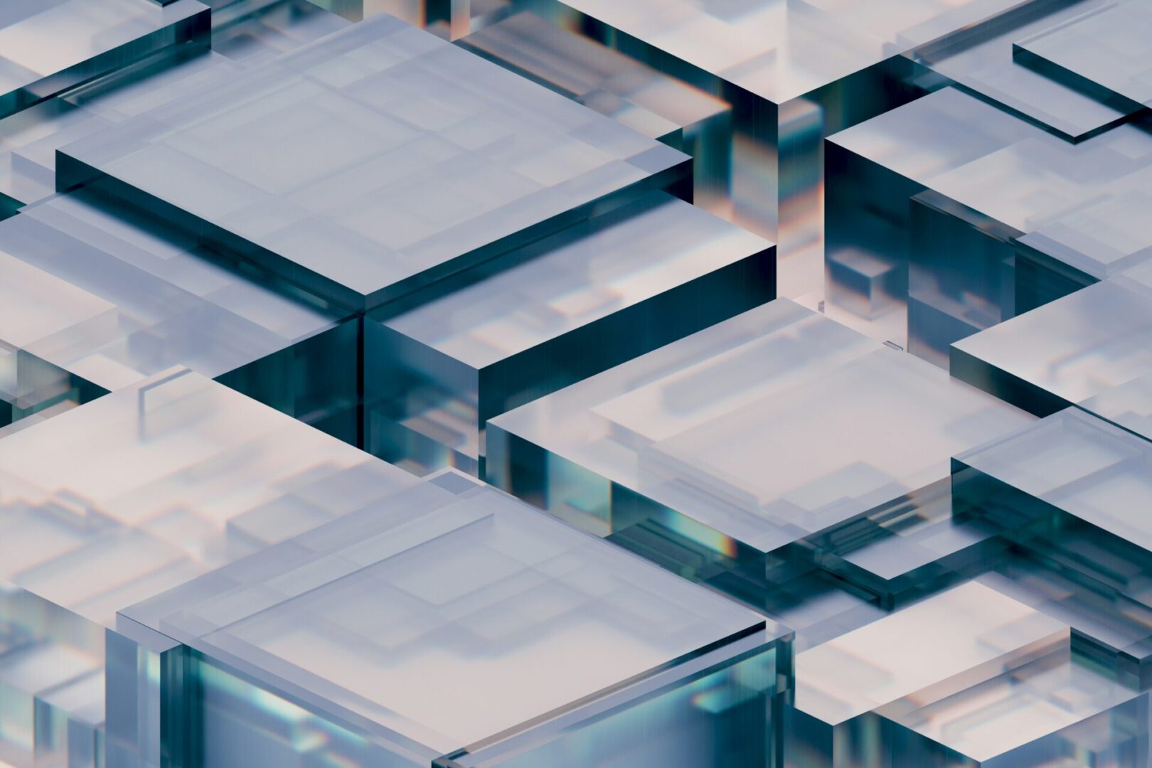 A close up of some glass blocks